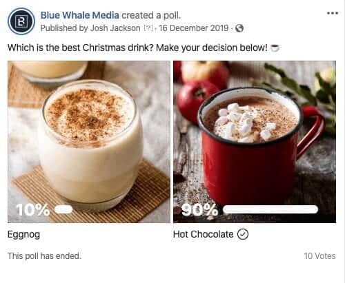 Interactive Facebook Poll post